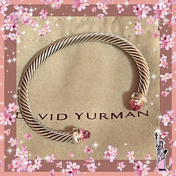 🔱'DAVID YURMAN' NEW! AUTH 5mm PINK TOURMALINE🔱M - Picture 3 of 6